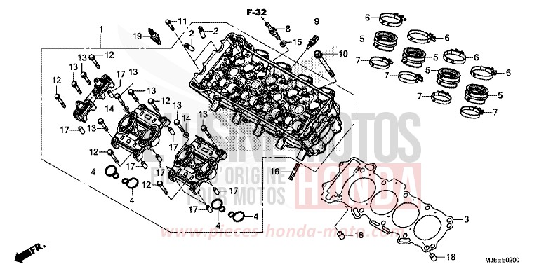 CULASSE de CB650F MAT GUNPOWDER BLACK METALLIC (NH436X) de 2016