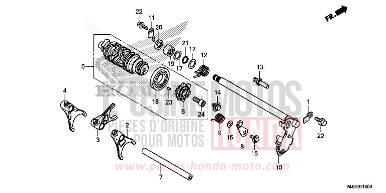 BARILLET DE SELECTION de CB650F MAT GUNPOWDER BLACK METALLIC (NH436K) de 2016