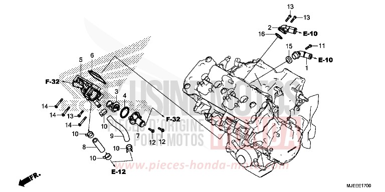 THERMOSTAT de CB650F MAT GUNPOWDER BLACK METALLIC (NH436K) de 2016