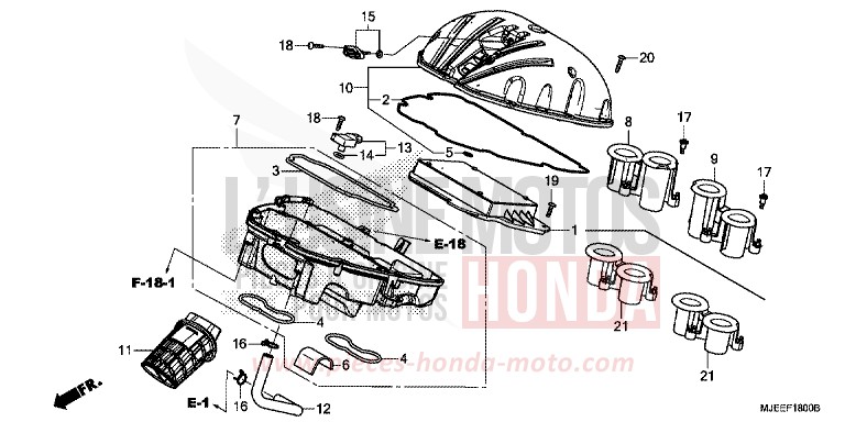 FILTRE A AIR de CB650F MAT GUNPOWDER BLACK METALLIC (NH436K) de 2016