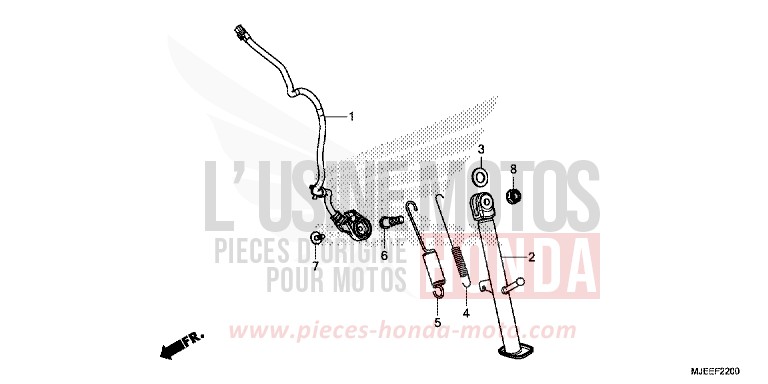 BEQUILLE LATERALE de CB650F MAT GUNPOWDER BLACK METALLIC (NH436K) de 2016