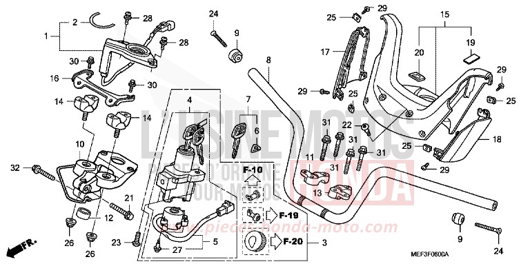 TUYAU DE GUIDON/REVETEMENT DE GUIDON (FJS400D8) de SW-T400 HEAVY GRAY METALLIC-U (NH194) 2008