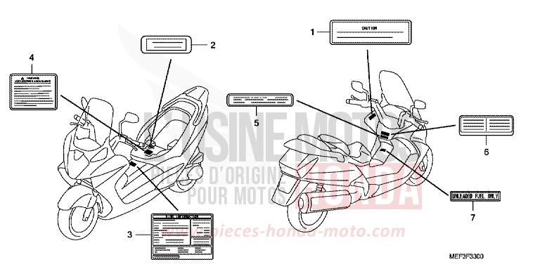 ETIQUETTE DE PRECAUTIONS (FJS400D8) de SW-T400 HEAVY GRAY METALLIC-U (NH194) 2008