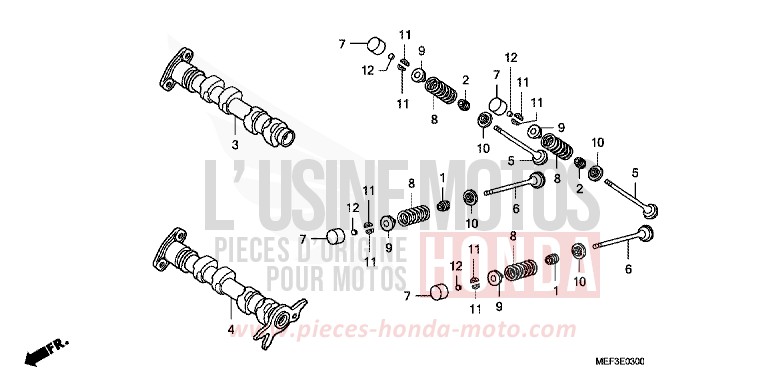ARBRE A CAMES/SOUPAPE de SW-T400 SEAL SILVER METALLIC (NHA14) 2008