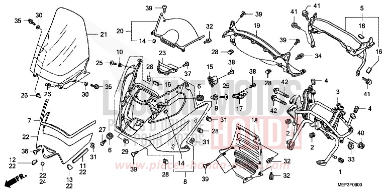 GAINE DE PROTECTION AVANT (FJS400D8) de SW-T400 SEAL SILVER METALLIC (NHA14) 2008