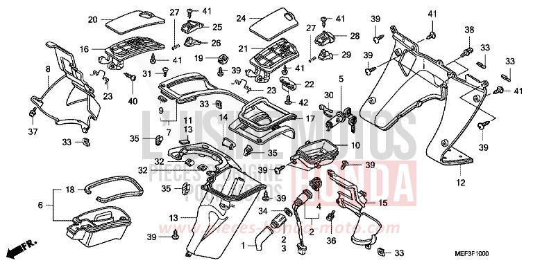 BOITE INTERIEURE (FJS400D8) de SW-T400 SEAL SILVER METALLIC (NHA14) 2008