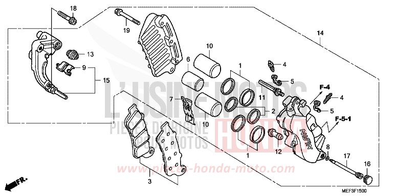 ETRIER DE FREIN AVANT (FJS400D8) de SW-T400 SEAL SILVER METALLIC (NHA14) 2008