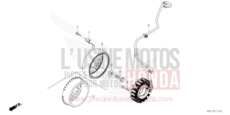 GENERATRICE de CBR650R MAT GUNPOWDER BLACK METALLIC (NH436) de 2022