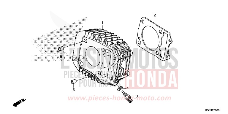 CYLINDRE de C125A PEARL NEBULA RED (R376) de 2019