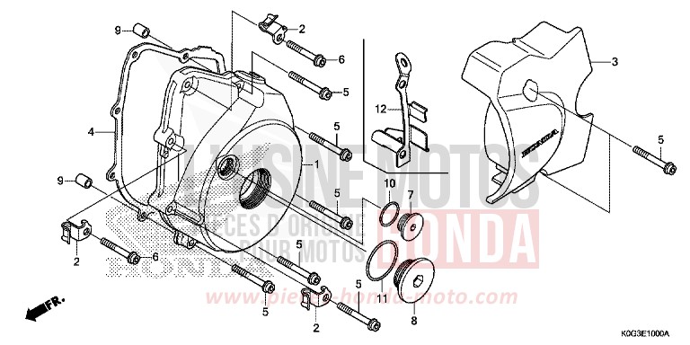 PANNEAU CARTER-MOTEUR G. de C125A PEARL NEBULA RED (R376) de 2019