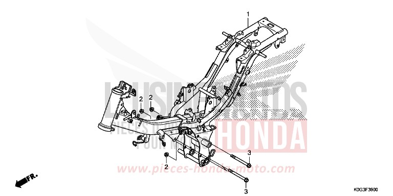 CARROSSERIE DE CHASSIS de C125A PEARL NEBULA RED (R376) 2019