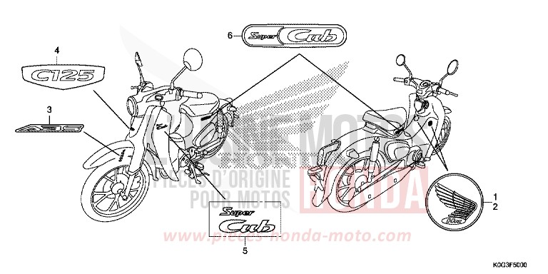 MARQUE/EMBLEME de C125A PEARL NEBULA RED (R376) 2019