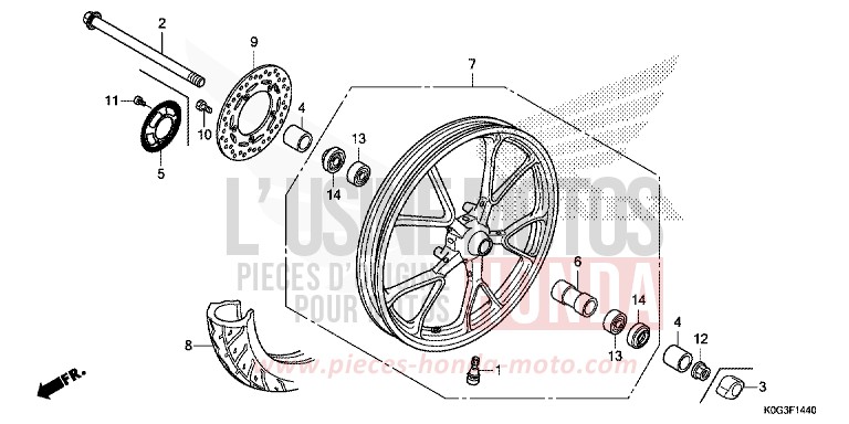 ROUE AVANT de C125A PEARL NILTAVA BLUE (PB415) 2019