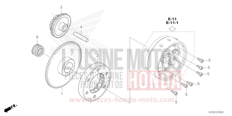 EMBRAYAGE DE DEMARRAGE de C125A PEARL CADET GRAY (NHB95) 2022