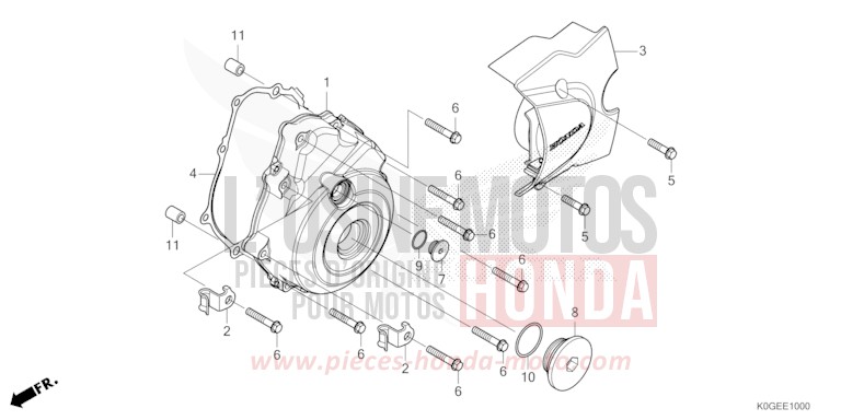 PANNEAU CARTER-MOTEUR G. de C125A PEARL CADET GRAY (NHB95) 2022