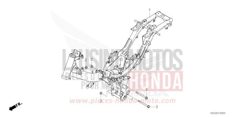 CARROSSERIE DE CHASSIS de C125A PEARL CADET GRAY (NHB95) 2022