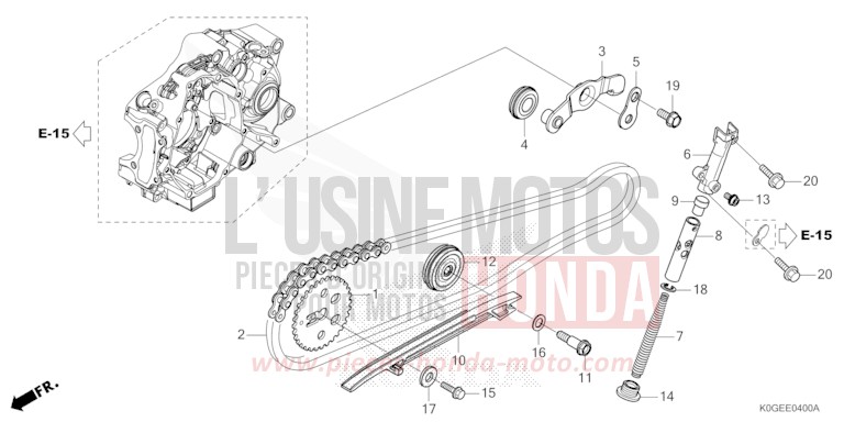 CHAINE A CAMES/TENDEUR de C125A PEARL NEBULA RED (R376) 2022