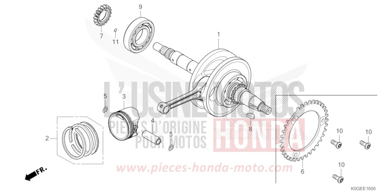 VILEBREQUIN/PISTON de C125A PEARL NEBULA RED (R376) 2022