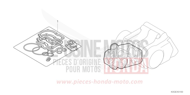 TROUSSE DE JOINT A de C125A PEARL NEBULA RED (R376) 2022