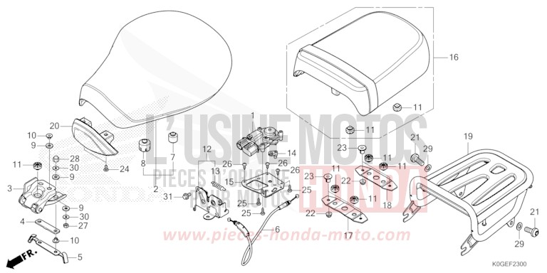 SIEGE de C125A PEARL NEBULA RED (R376) 2022
