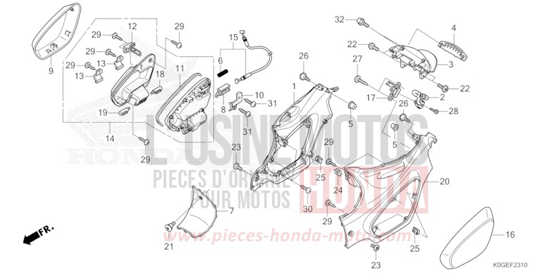 HOUSSE DE CARROSSERIE de C125A PEARL NEBULA RED (R376) 2022