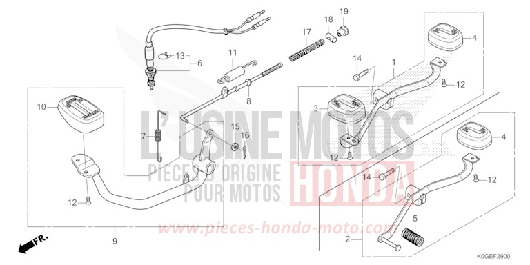 PEDALE de C125A PEARL NEBULA RED (R376) 2022
