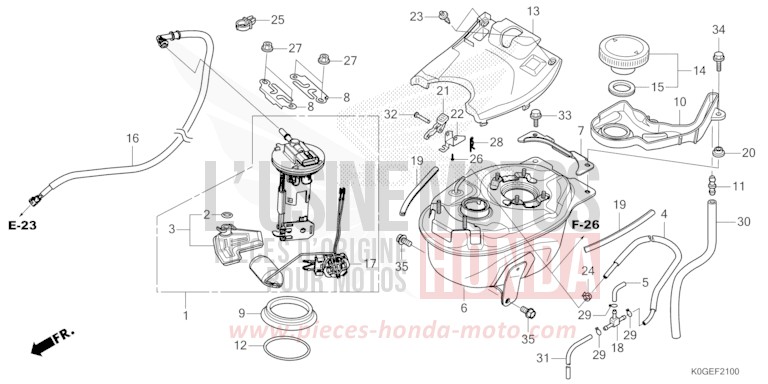 RESERVOIR A CARBURANT/POMPE A CARBURANT de C125A PEARL NILTAVA BLUE (PB415) 2022