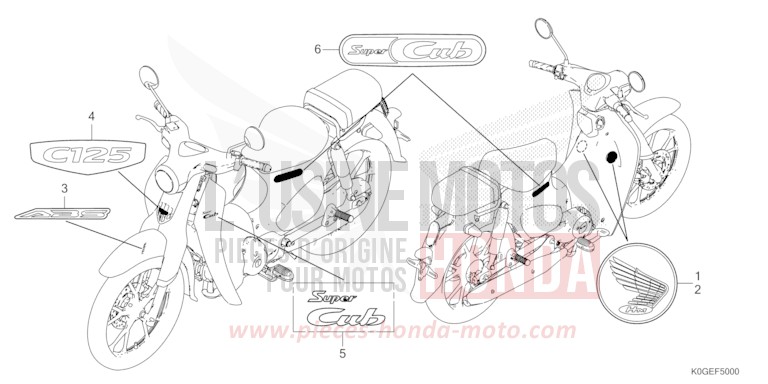 MARQUE/EMBLEME de C125A PEARL NILTAVA BLUE (PB415) 2022
