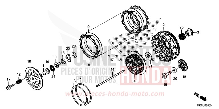 EMBRAYAGE de CRF450L EXTREME RED (R292) 2019