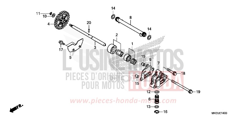 POMPE A HUILE de CRF450L EXTREME RED (R292) 2019