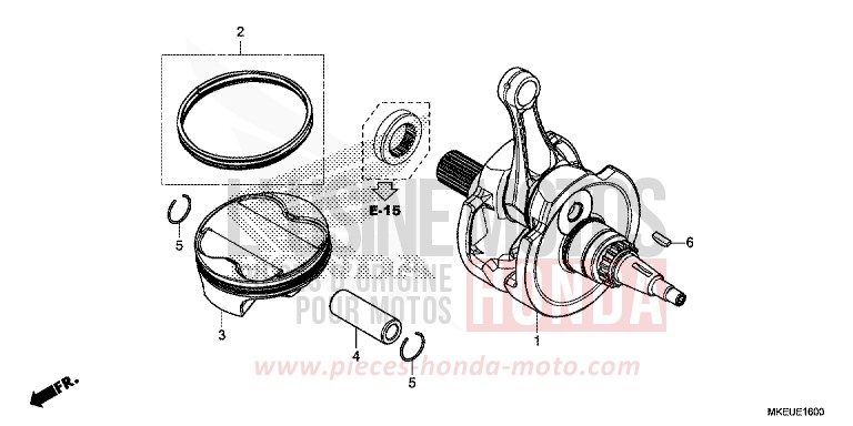 VILEBREQUIN/PISTON de CRF450L EXTREME RED (R292) 2019