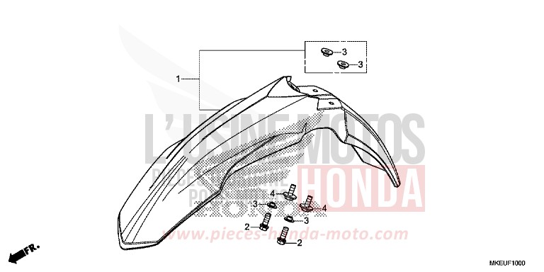 AILE AVANT de CRF450L EXTREME RED (R292) 2019