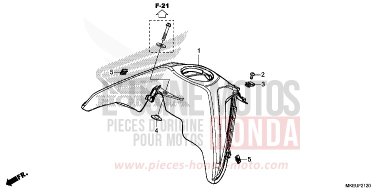 PROTECTEUR SUP. de CRF450L EXTREME RED (R292) 2019