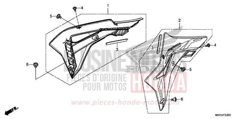 BOUCLIER DE RADIATEUR de CRF450L EXTREME RED (R292) 2019