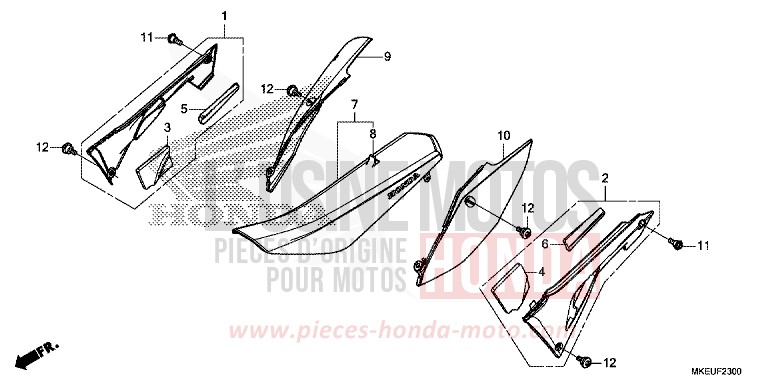SIEGE/COUVERCLE LATERAL de CRF450L EXTREME RED (R292) 2019