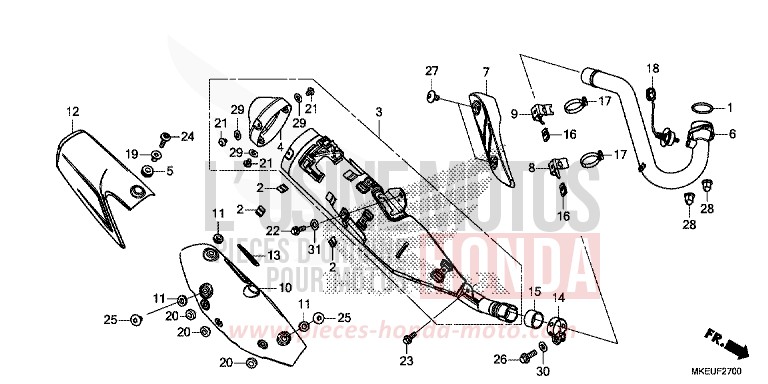 SILENCIEUX D'ECHAPPEMENT de CRF450L EXTREME RED (R292) 2019
