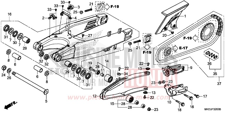 BRAS OSCILLANT de CRF450L EXTREME RED (R292) 2019