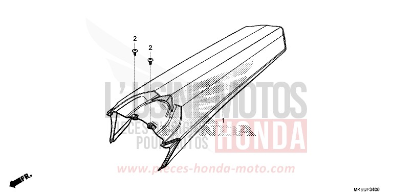 GARDE-BOUE ARRIERE de CRF450L EXTREME RED (R292) 2019
