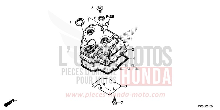 COUVERCLE DE CULASSE de CRF450L EXTREME RED (R292) de 2020