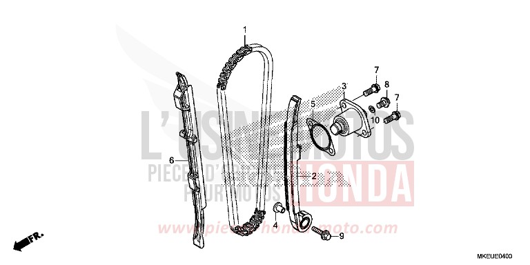 CHAINE A CAMES/TENDEUR de CRF450L EXTREME RED (R292) de 2020