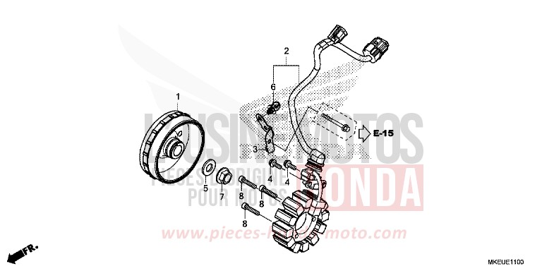 GENERATRICE de CRF450L EXTREME RED (R292) de 2020