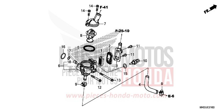 THERMOSTAT/DURITE de CRF450L EXTREME RED (R292) de 2020