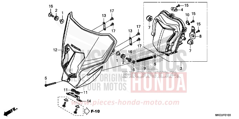 PROJECTEUR de CRF450L EXTREME RED (R292) de 2020
