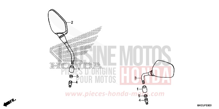 MIROIR de CRF450L EXTREME RED (R292) 2020