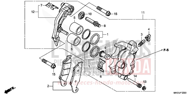 ETRIER DE FREIN AVANT de CRF450L EXTREME RED (R292) 2020