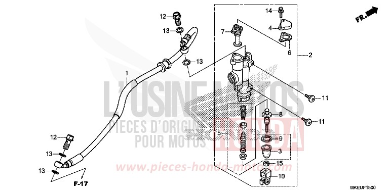 REAR BRAKE MASTER CYLINDER de CRF450L EXTREME RED (R292) de 2020