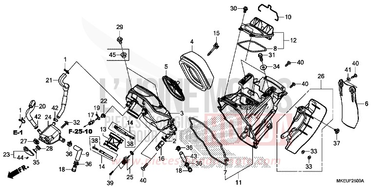 FILTRE A AIR de CRF450L EXTREME RED (R292) 2020