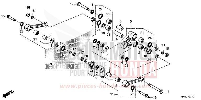 BRAS DE COUSSIN de CRF450L EXTREME RED (R292) de 2020