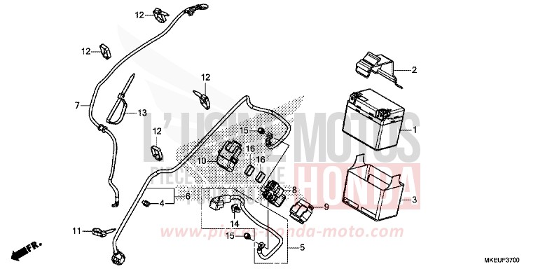 BATTERIE de CRF450L EXTREME RED (R292) 2020