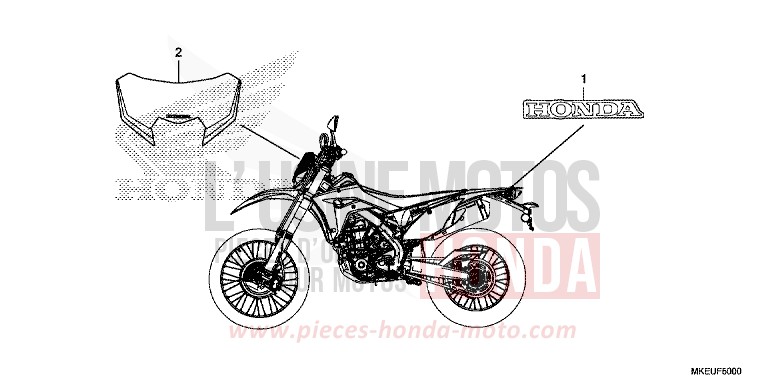 RAYURE/MARQUE de CRF450L EXTREME RED (R292) de 2020